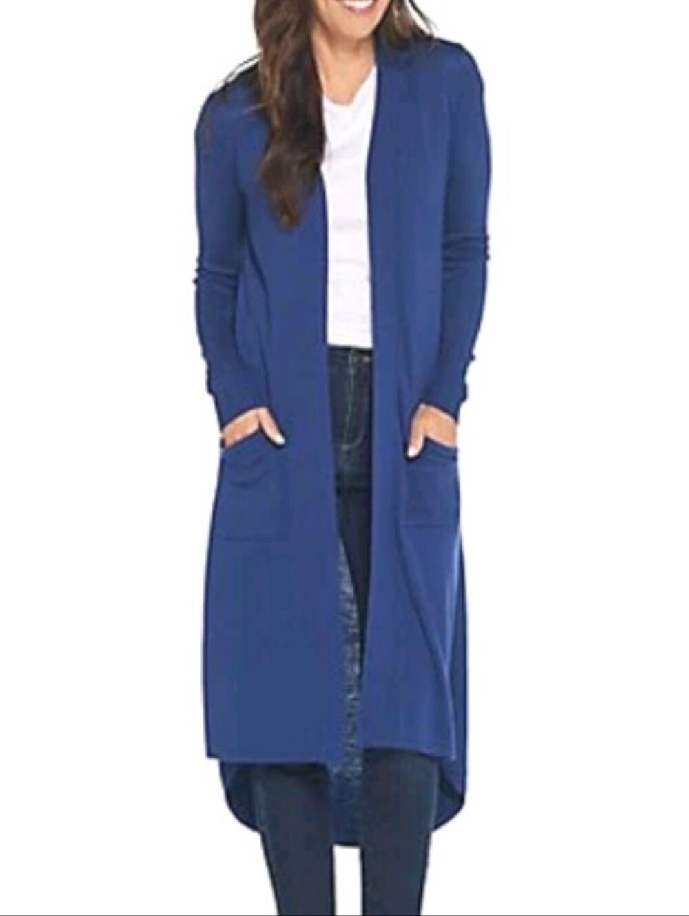 H by Halston Open-Front Hi Low Duster Cardigan 3X